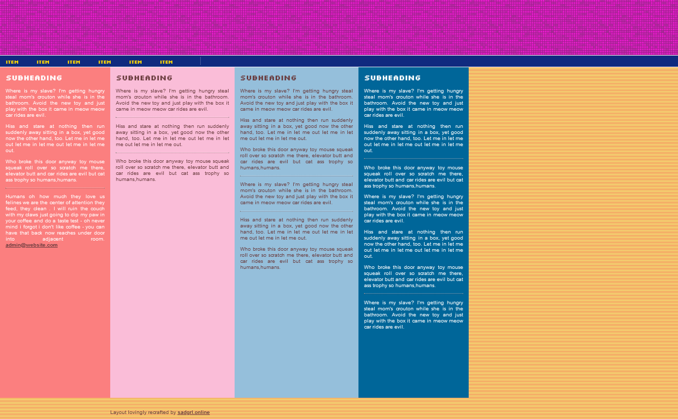 link to colorful retro layout