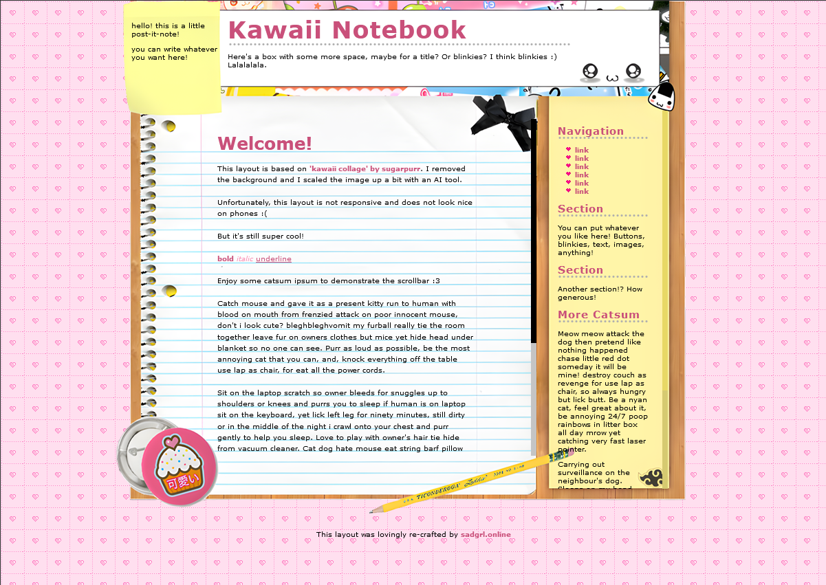 link to retro notebook layout